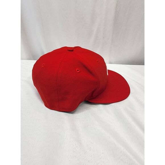 New Era New York Yankees White Red Size 8 Fitted Hat - Picture 2 of 7